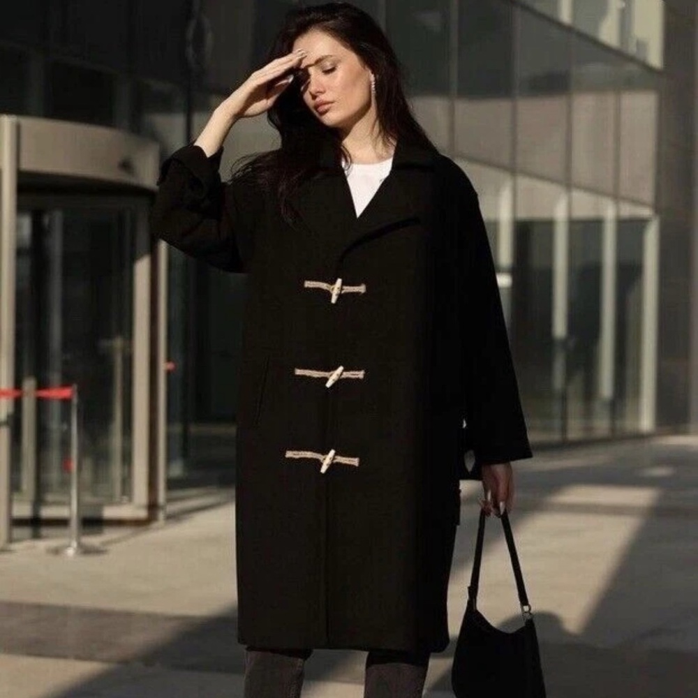 Zara Black Toggle Coat